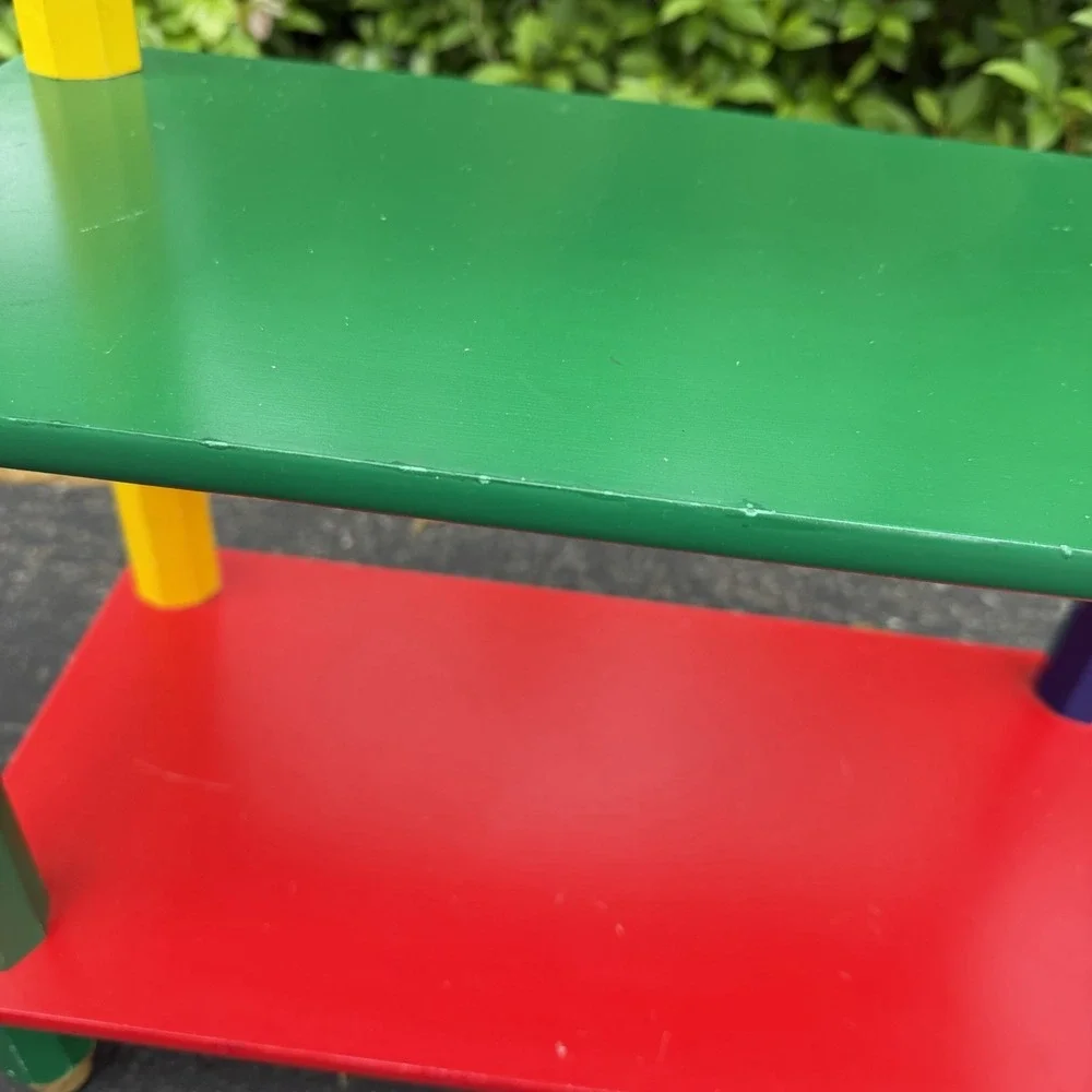 Vintage Primary Colorful Pencil Free Standing 3 Shelf Classroom Book Kids Play
